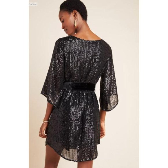 Anthropologie Starling Sequined Tie Tunic Dress S - Picture 2 of 10